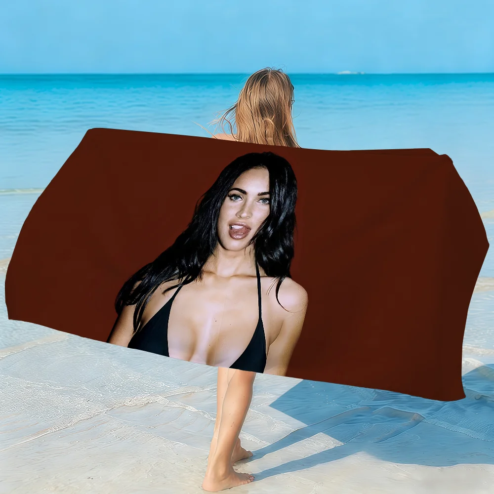 Actor Megan Fox Towel Soft Lightweight Anti-Sand Large Beach Towel Quick-Drying Bath Sports Family
