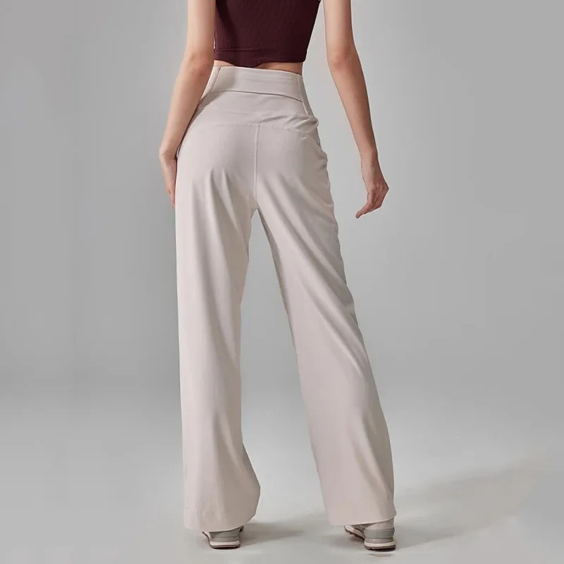 Straight-Leg Pants Ultra Soft Butter Fabric Women's Mid-Waist Yoga Pants GYM Naked Feel Pilates Running Sport Trousers