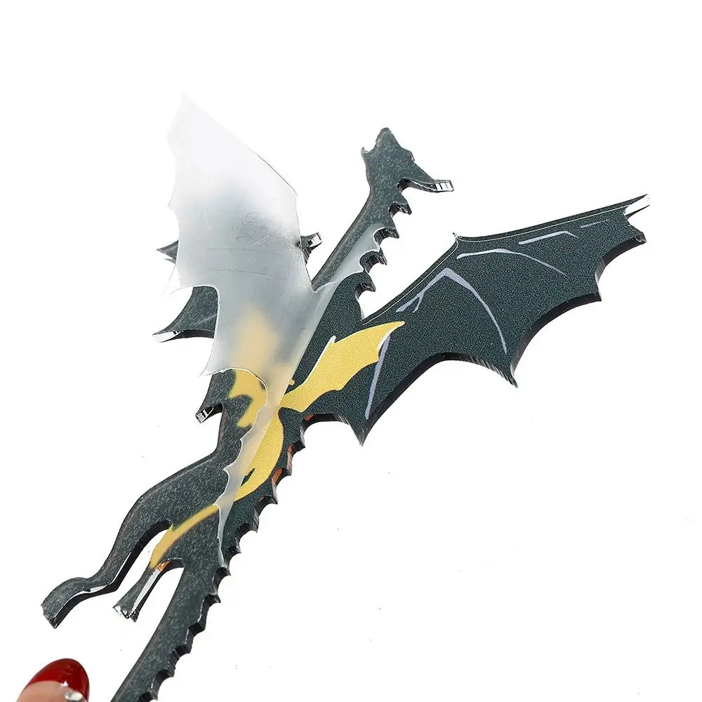 Fantasy Acrylic Black Dragon Book Mark Gothic Punk Transparency Anime Book Tags Tassels Mysterious Reading Supplies Men