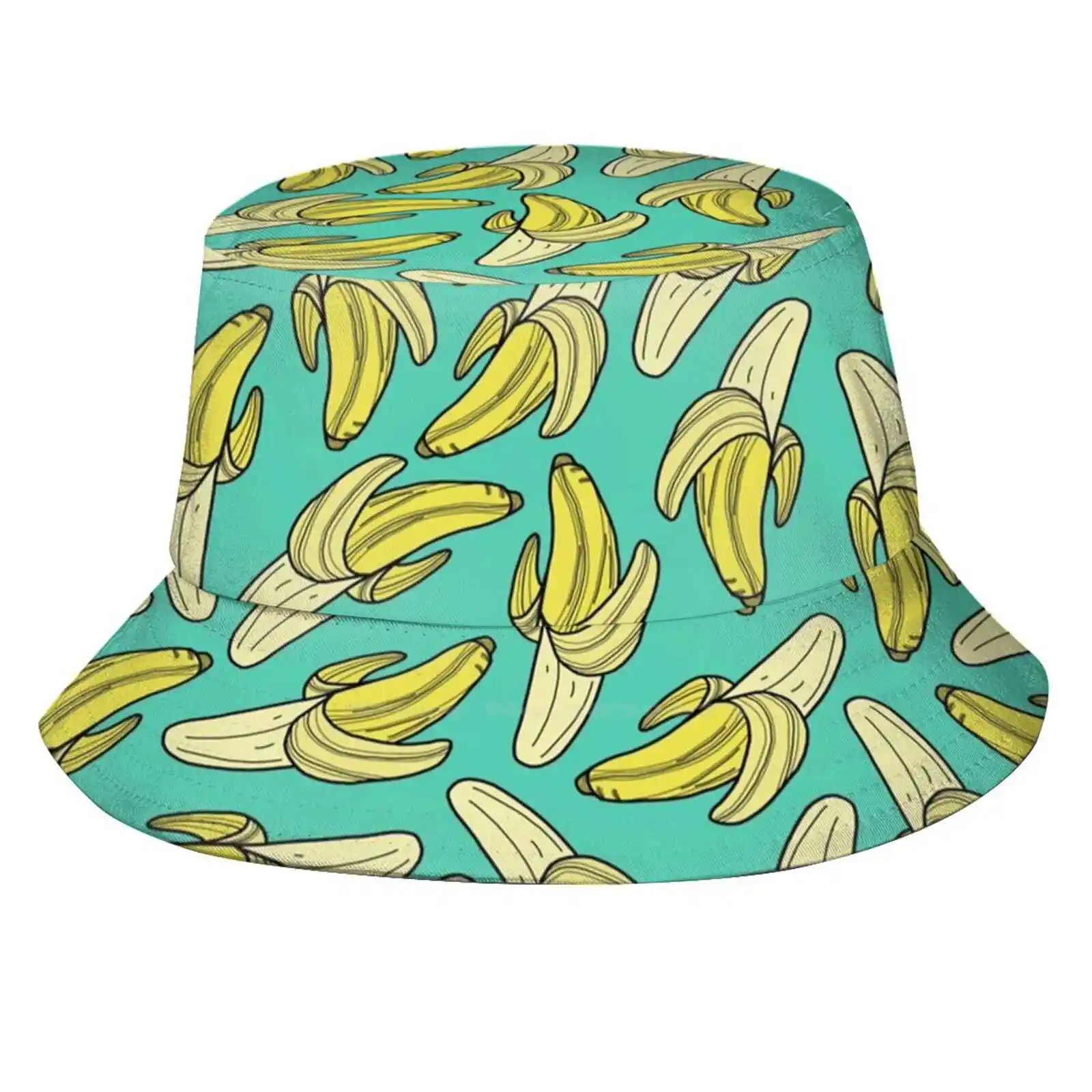 Banana - Jade Korean Ladies Outdoor Sun Hat Bucket Cap Breakfast Bright Cooking Cool Cute Delicious Eat Edible Food Fruit Garden