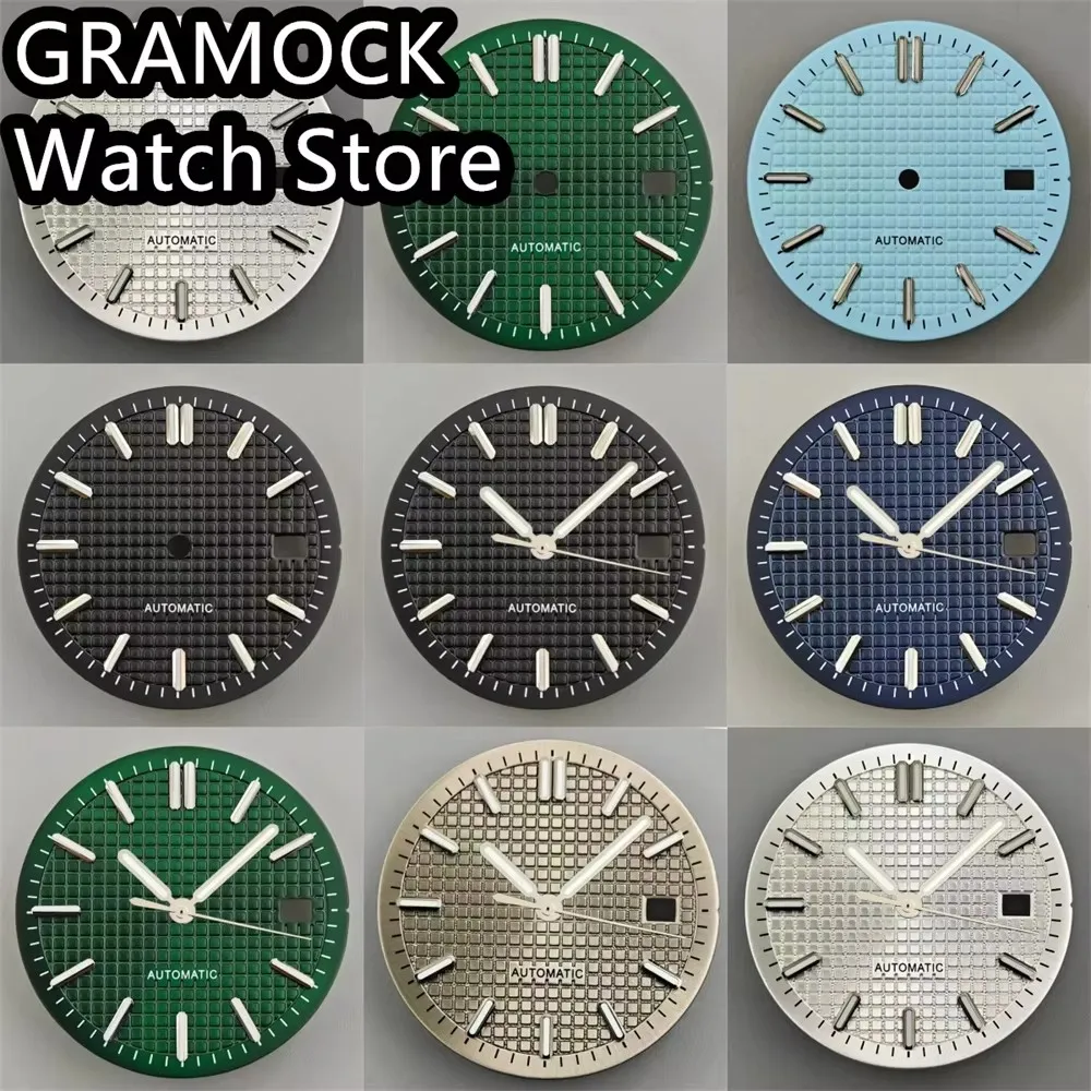 grammock-31mm-mostrador-de-relogio-preto-branco-cinza-azul-verde-mostrador-com-maos-conjunto-verde-luminoso-ajuste-nh35-movimento-modificado-pecas-de-relogio