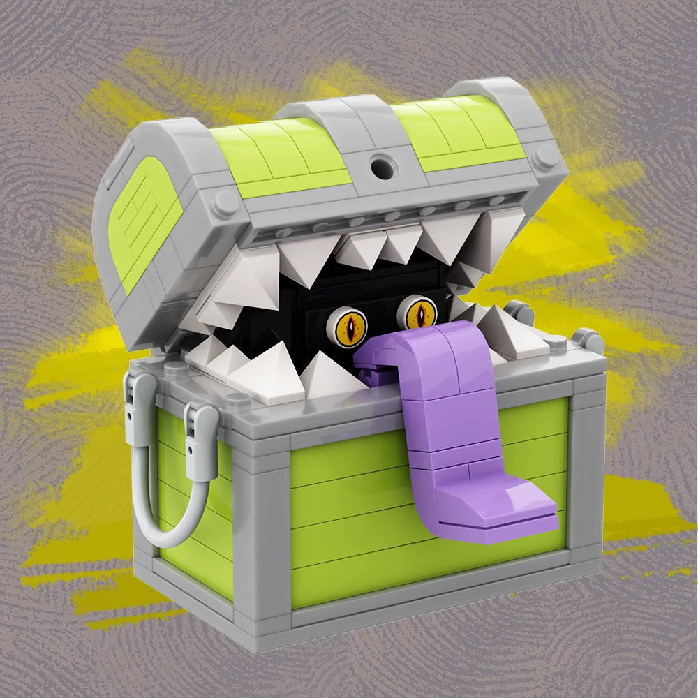 Treasure Chest Monster Building Blocks Moc Japanese Mimic Model Sets of Box Ghost Bricks Toys DIY Gift Birthday for Adult Kids