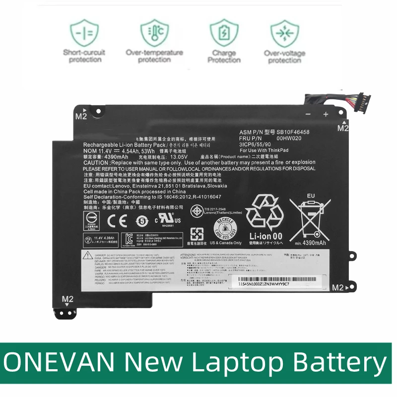 

ONEVAN New 00HW020 00HW021 Laptop Battery for Lenovo ThinkPad P40 Yoga 20GQ 20GR Yoga 460 20EL 20EM 20FY 20G Series SB10F46459