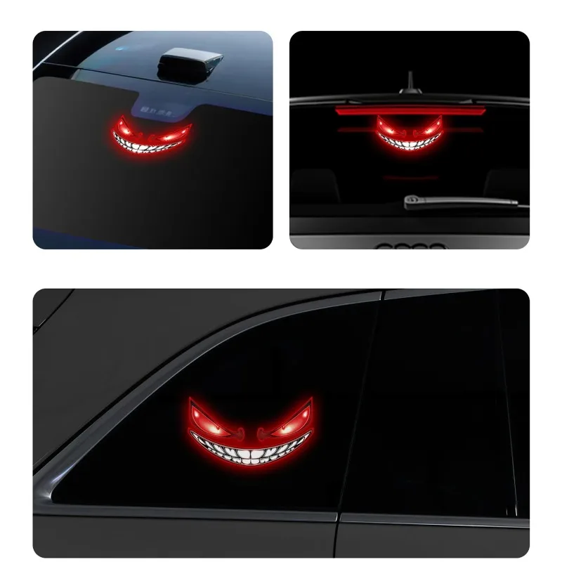 Devil's Eye Solar Charging Dynamic LED Light Multi-mode Warning Decorative Light Without Wiring Solar Powered Car Warning Light