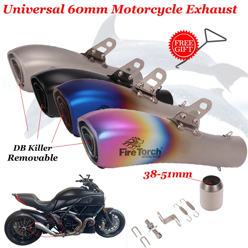 

60mm Universal Motorcycle GP Exhaust Escape Modified Muffler DB Killer For R15 Ninja 650 MT-09 MT-03 GSX750R K8 DUKE390 CBR650