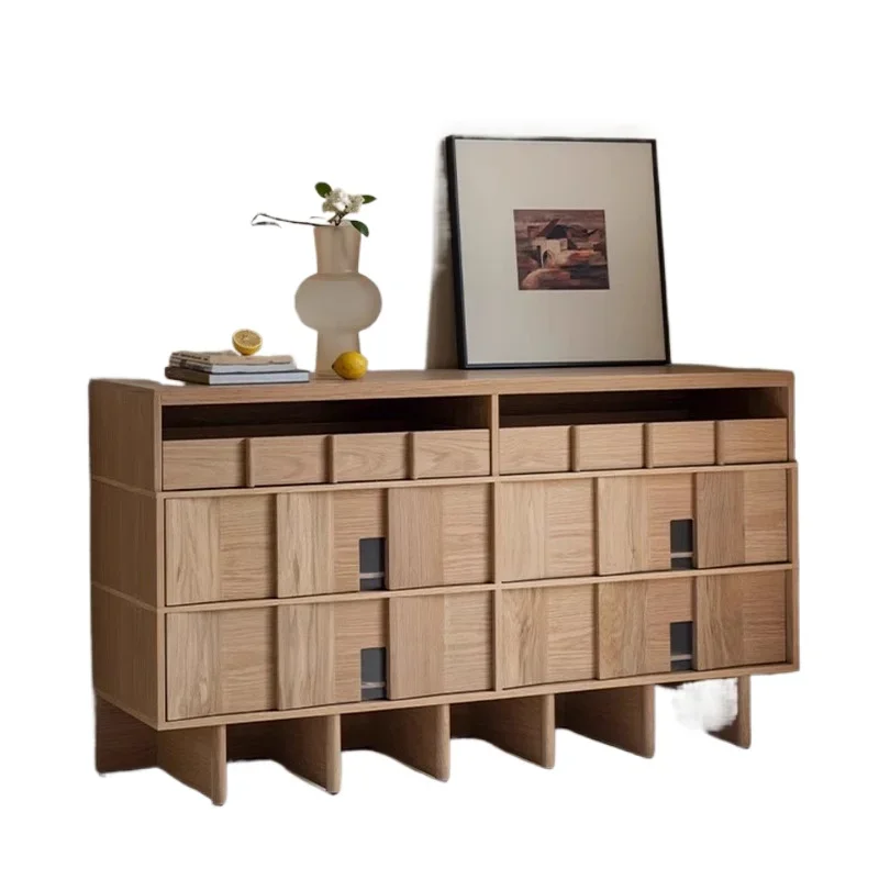 

American solid wood entrance storage cabinet, French light luxury high-end chest of drawers