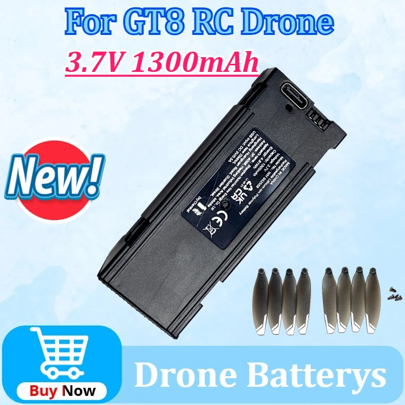 

Newly Upgraded 3.7V 1300mAh 4.81Wh for GT8 RC Quadcopter Spare Rechargeable Battery Accessories Parts Propeller Maple Leaf