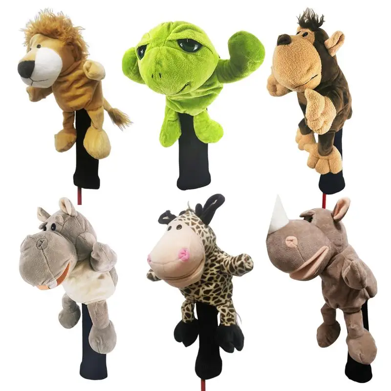 Plush Golf Head covers New Cute Plush Animal Golf Head Covers personalization decoration Funny golf Club Cover For Unisex