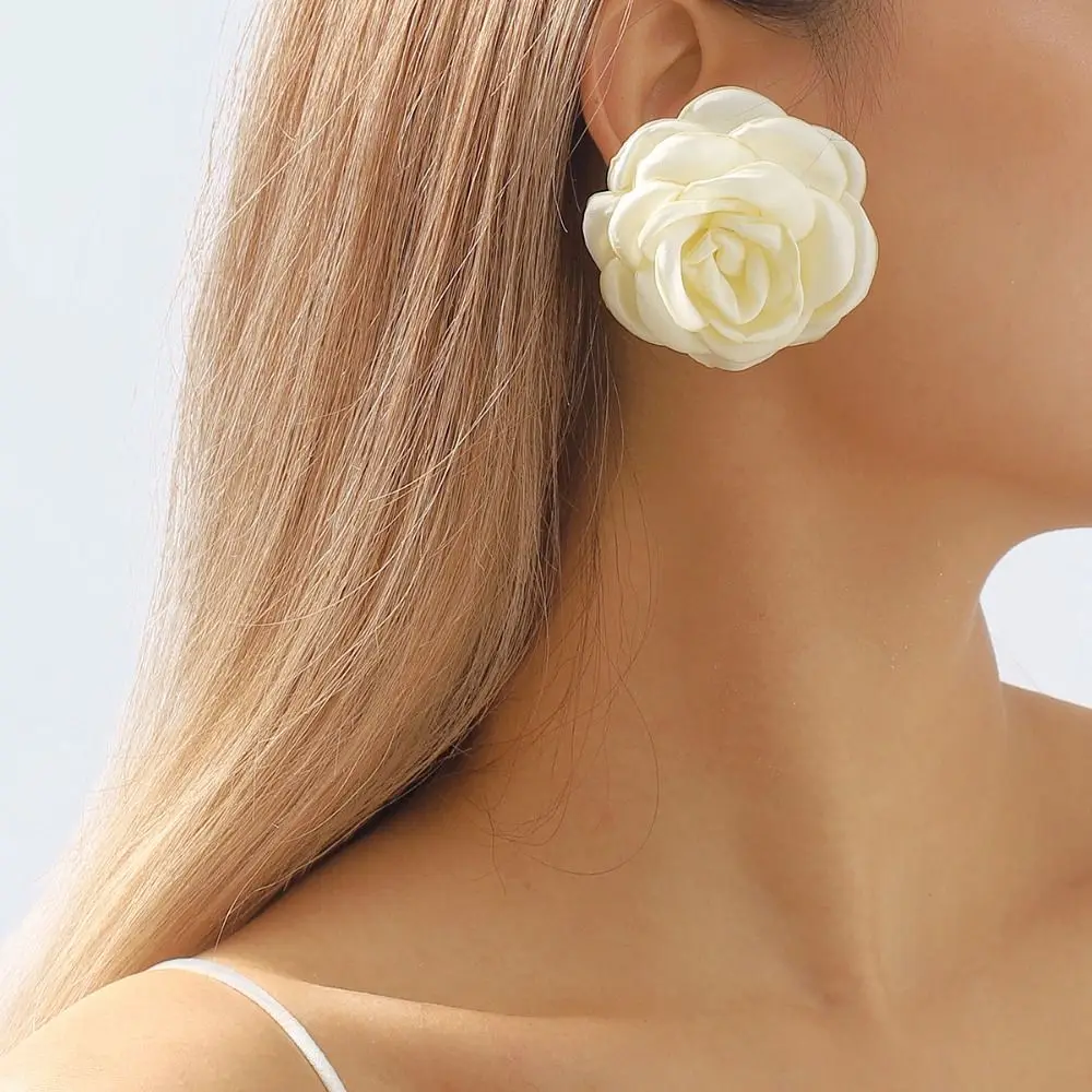 Модные ювелирные изделия, серьги с цветами, вечерние преувеличенные большие серьги-капли, 6 цветов, свадебные серьги-гвоздики для девочек