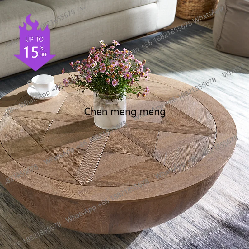 A51 Wooden Creative Coffee Tables American Style Hotel Living Room Coffee Tables Restaurant Creative Home Furniture Couchtisch