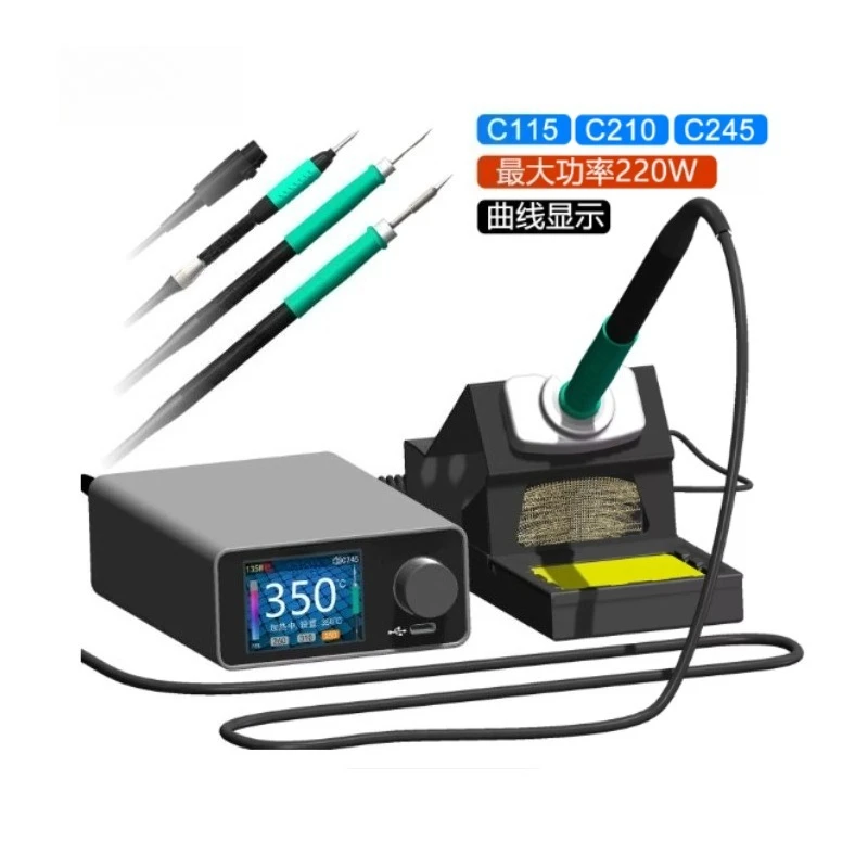 TC22 240W Soldering Station Set with SDC02 Iron Stand T245/T210 Handle C245/C210 Replacement Tips for Electronics Repair