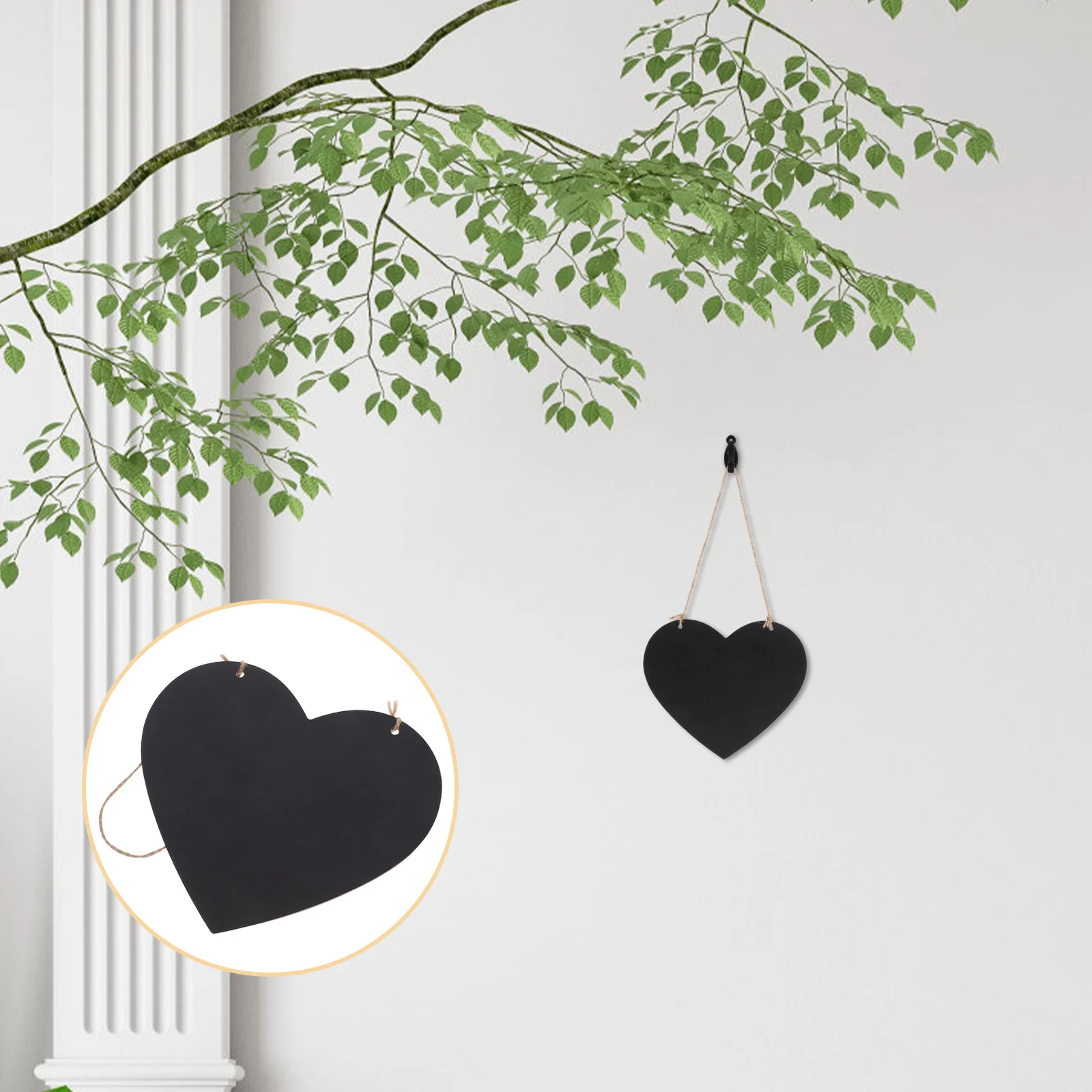 

2Pcs Double Sided Heart Chalkboard Hanging Signs for Weddings Parties Home Decor Small Blackboard Message Board Garden