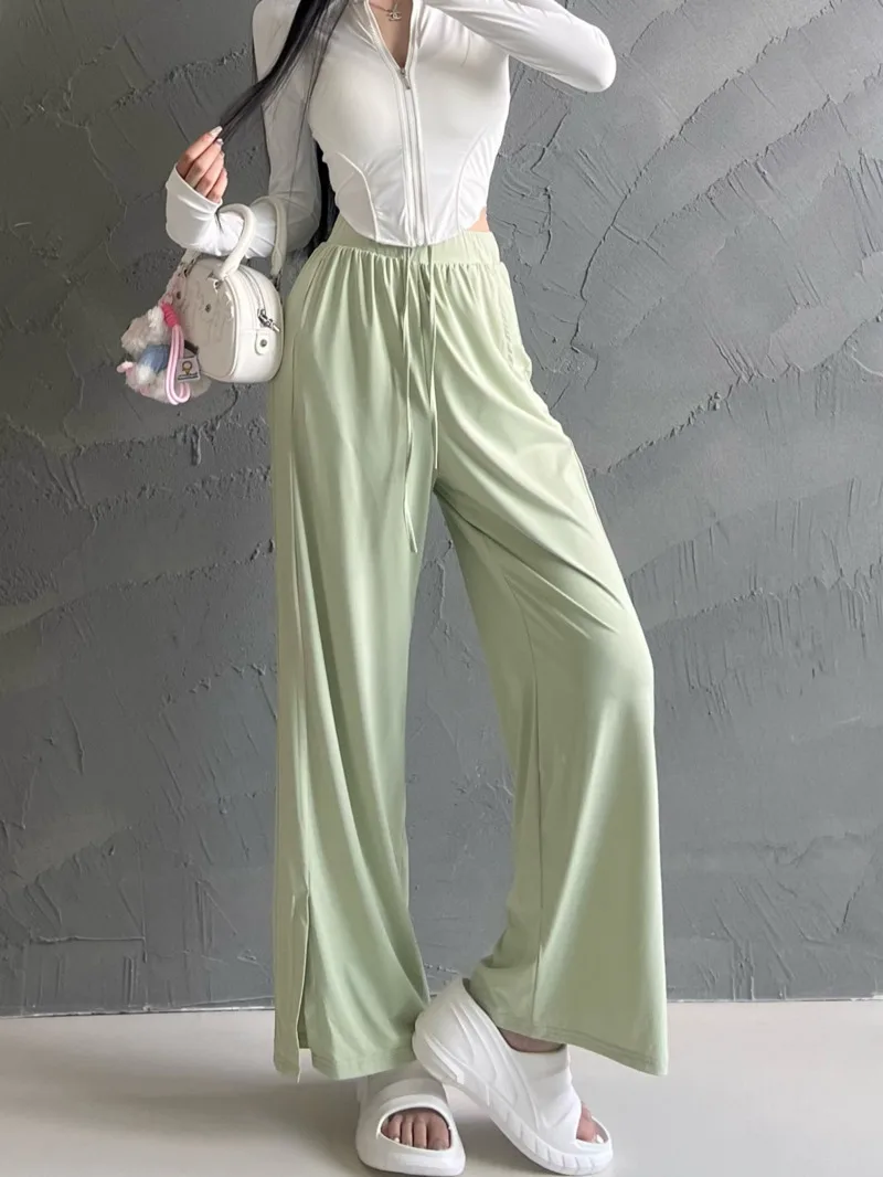 Slimming Cool Drooping, Wide Leg Pants For Women Summer Thin Loose Casual Fashion Women Trousers 2024 New Pants IWR7