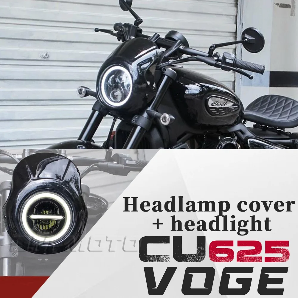 

Motorcycle modified pig head cover headlight assembly retro LED headlight front headlight For VOGE CU625 CU-625 625CU