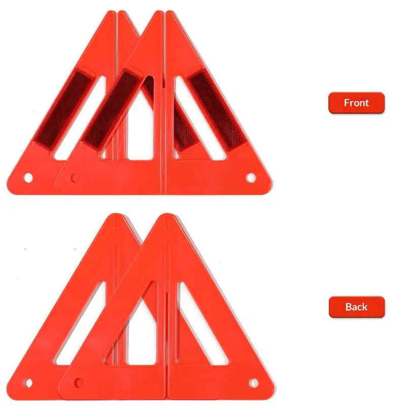 Reflective Triangle Warning Sign Red Tripod Folded Stop Sign Emergency Breakdown Triangle Warning Tool Cars Stop Sign