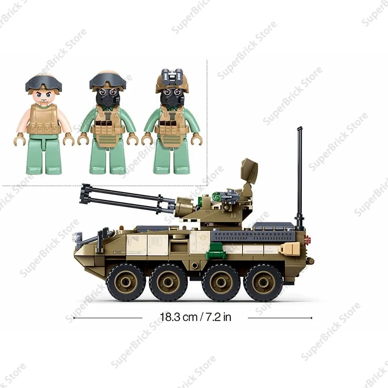 First Release of New Models Sluban Military Armored Vehicle Air Defense Missile Off-road Truck Tank Building Blocks Set Toy Gift