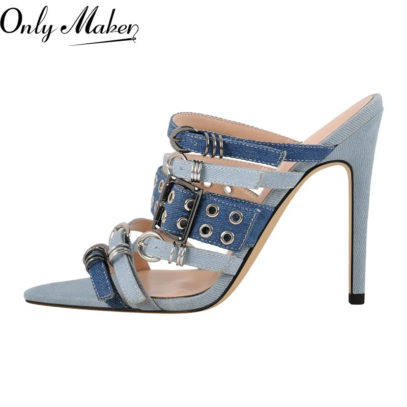 onlymaker-women-pointed-toe-denim-mules-big-size-stiletto-thin-heel-open-toe-sandals