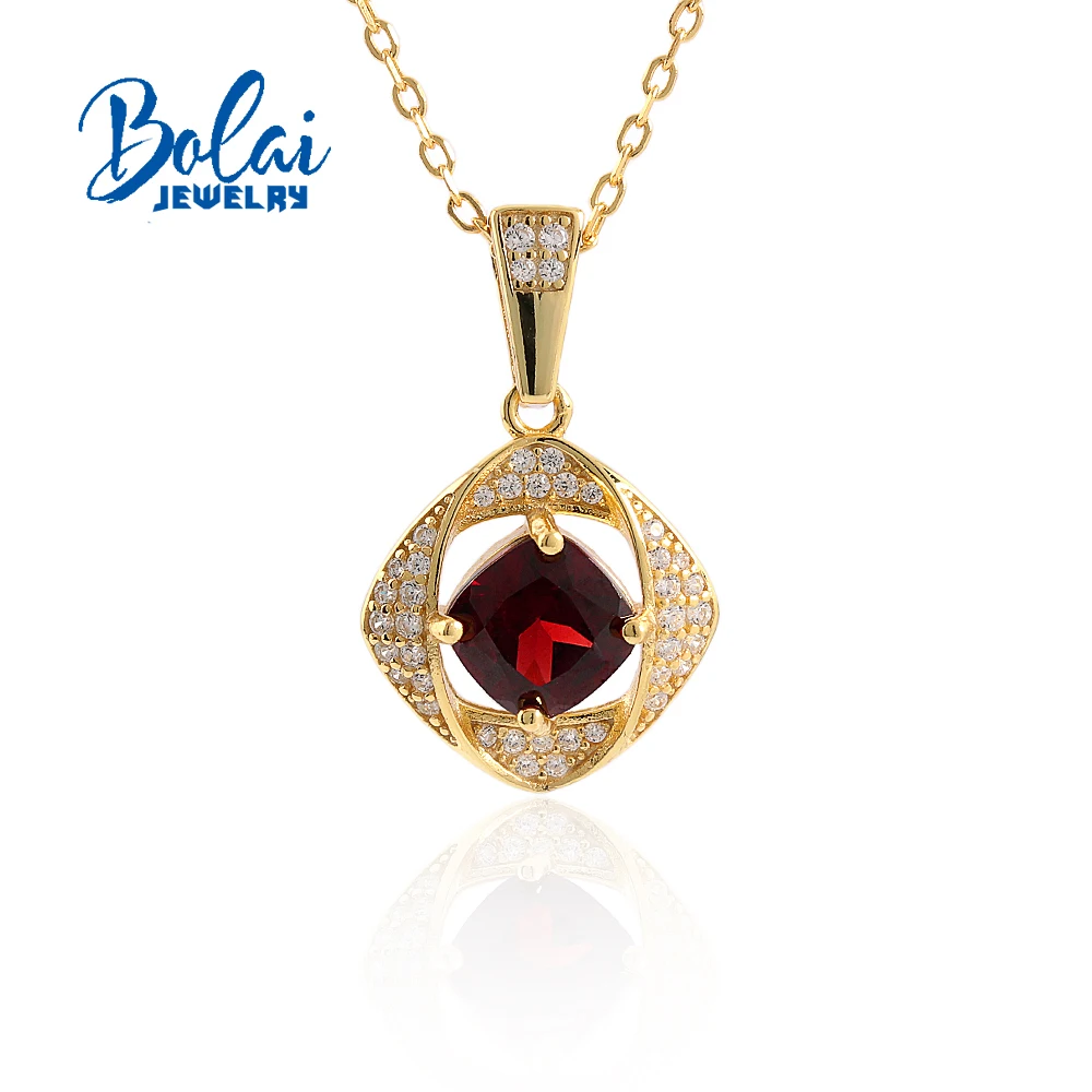 Elegant 925 Sterling Silver October Birthstone Women's Necklace Natural garne fine Jewelry gemstones for banquet engagement gift