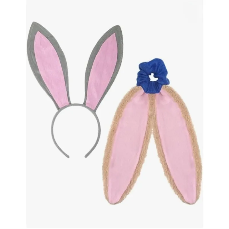 

Plush Bunny Ears Headband & Hair Tie Set, Floppy Rabbit Ear Hair Accessories , Costume Headpiece for Cosplay Dress-Up Parties