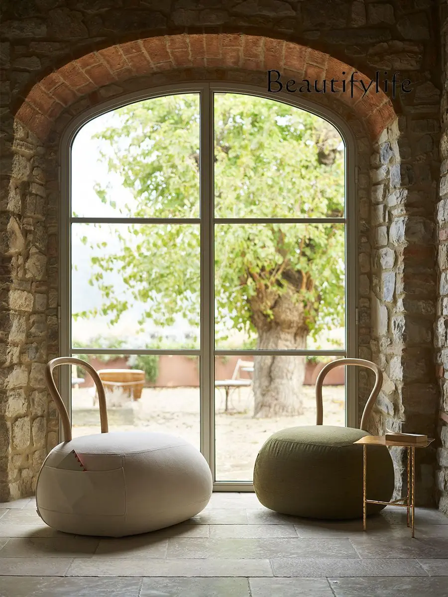 

American design curved single double three adult sofa light luxury small apartment movable beige