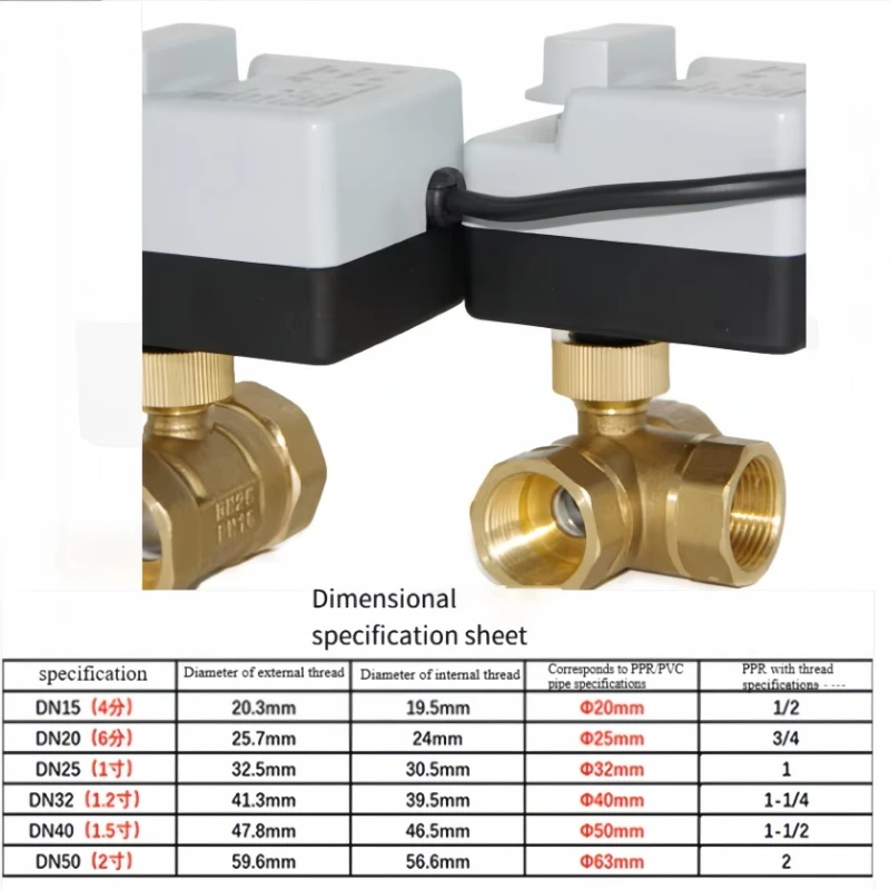 Hand From Integrated Electric Ball Valve 2-tee AC220V Electric Internal Thread Screw Ball Connection Valve DN15-DN50