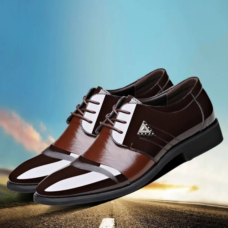 size 38-48 designer patent leather shoes for man eleganti derby men's dress shoes party suit business office man wedding shoes