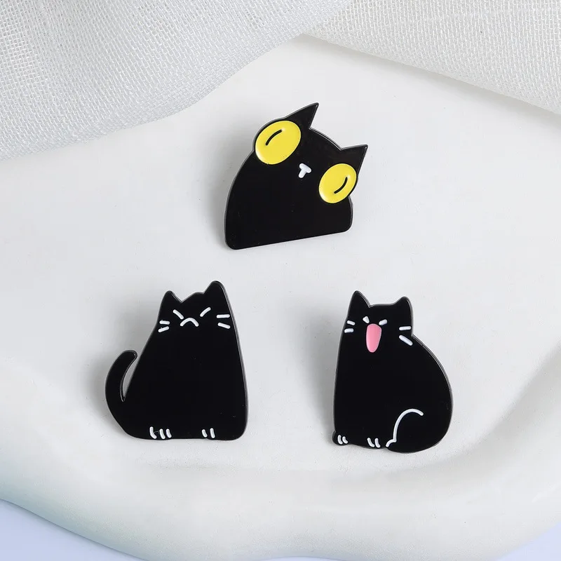 Cartoon Holiday Cat Enamel Brooch Dog Owl Love Dog Jar Metal Badge Punk Animal Lapel Pin Jewelry Gift Acceeeory For Kids Friends