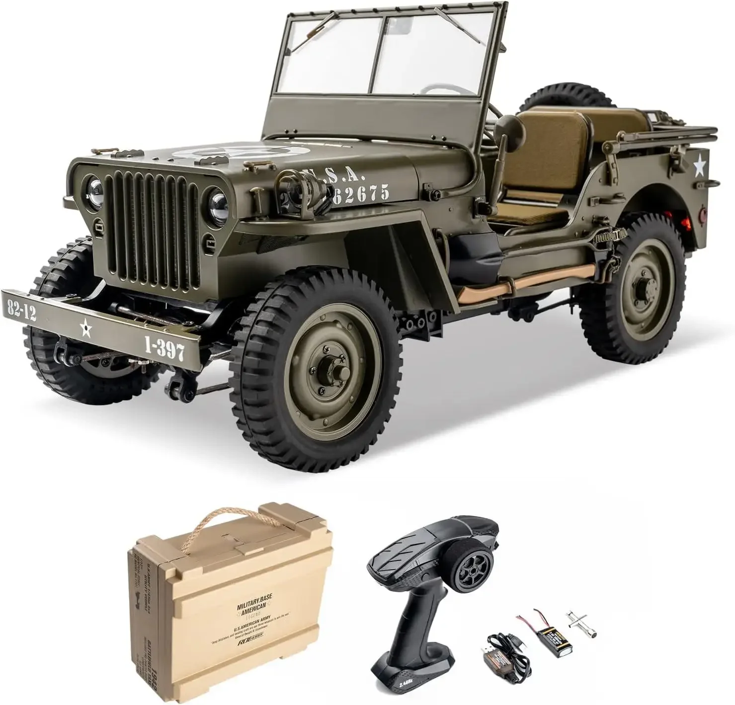 

WOWRC RocHobby 1/12 1941 MB Scaler RC Jeep 4x4 Hobby Grade RTR RC Car Mini