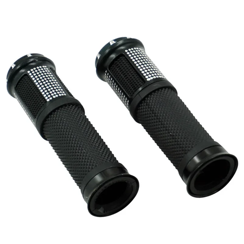 1 pair motorcycle hand grips handlebar grips throttle CNC aluminum soft rubber universal 7/8 