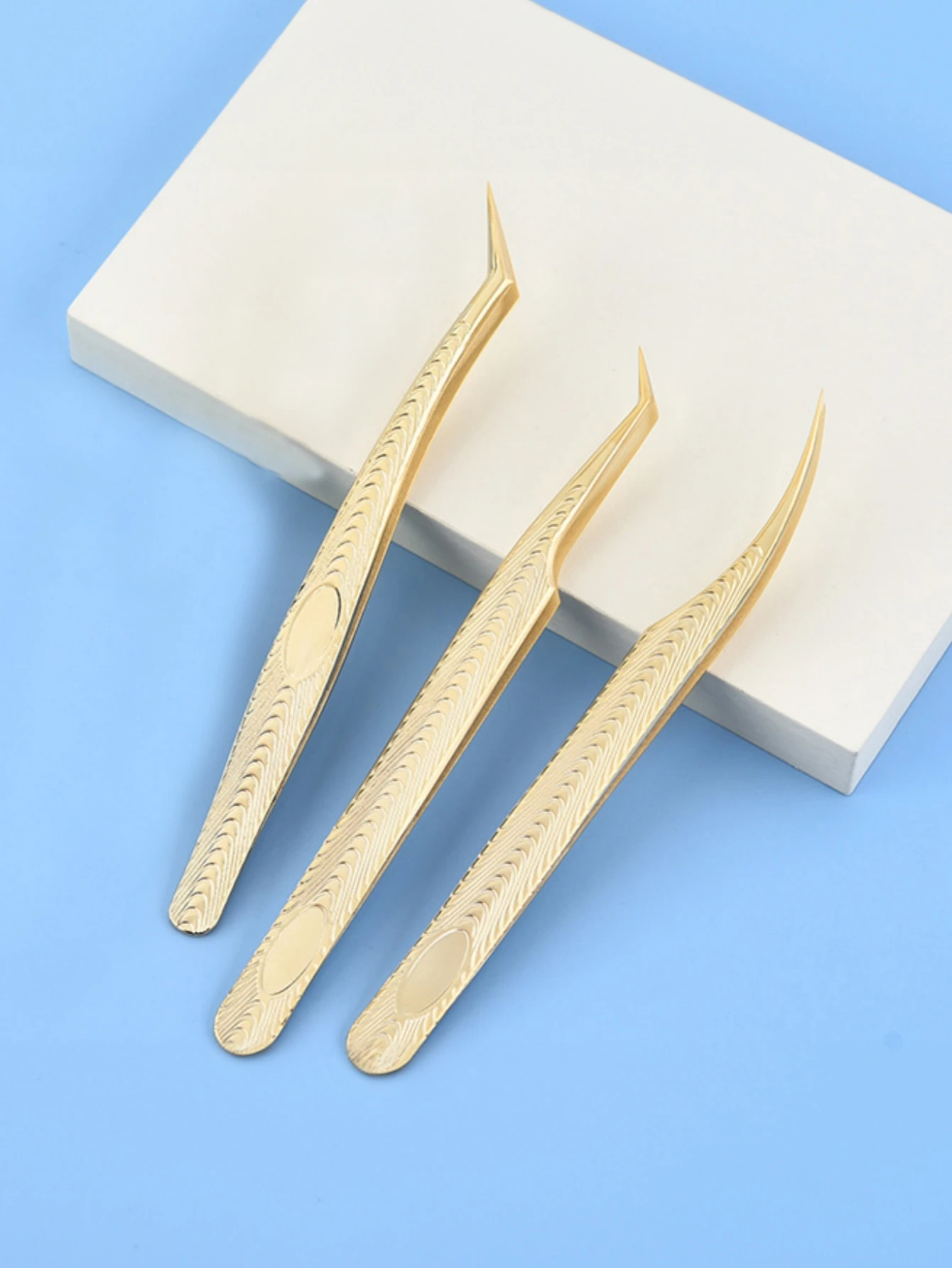 Pinça de cílios, ferramentas de extensão de cílios, pinça de precisão suave e confortável ao toque, pinça de aço inoxidável