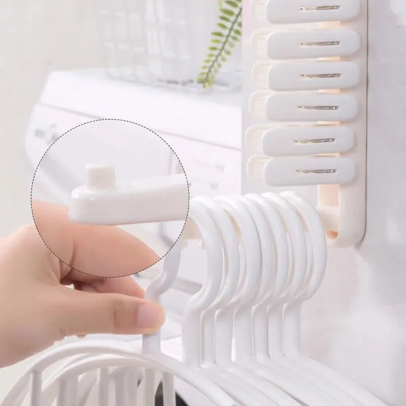 A Non Punching Clothes Hanger Storage Tool Balcony Foldable Clothes Clip Storage Rack Dormitory Hanging Household Portable Gift