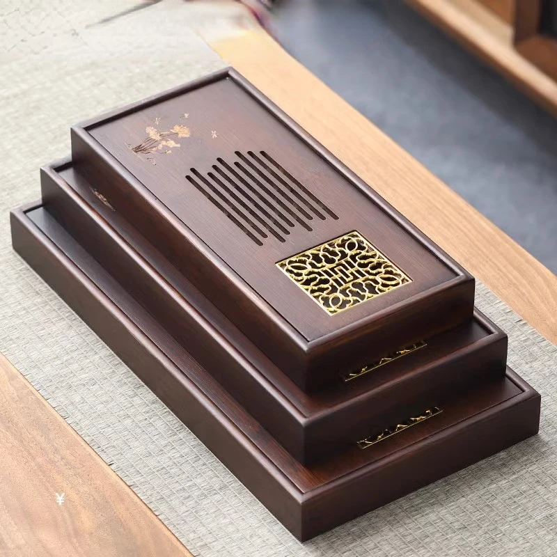 

Water Storage Tea Tray Household Bamboo Kung Fu Tea Tray Solid Wood Tea Table Tea Sea Light Luxury Modern New Chinese