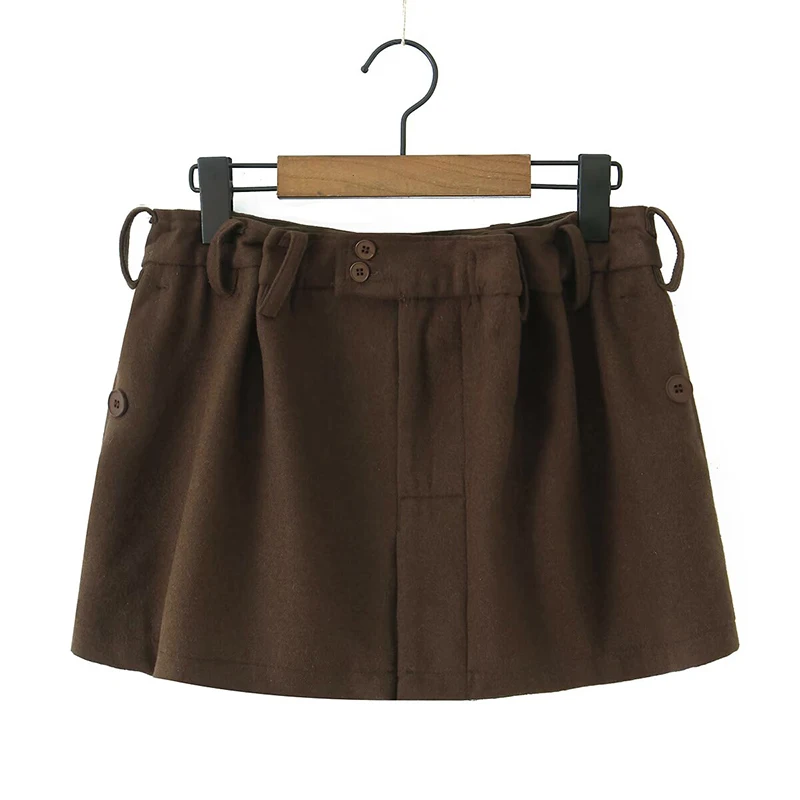 

YENKYE красивая винтажная кофейная мини-юбка трапециевидной формы с высокой талией для девочек на осень и зиму Y2K saia