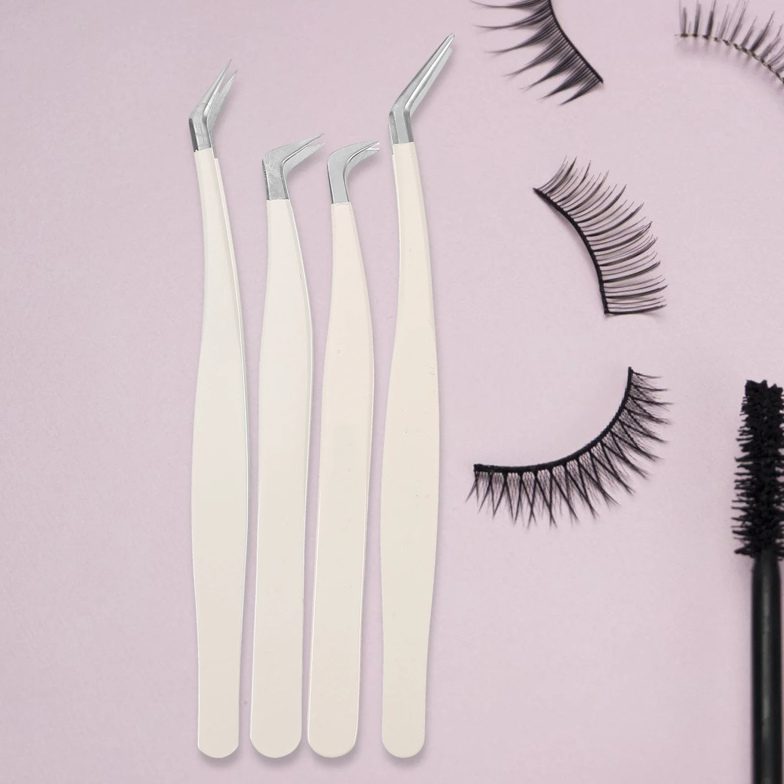 1 satz 1 Set Falsche Wimpern Verlängerung Applikator Werkzeuge Edelstahl Spitze Pinzette Für Wimpern Volumen Extensions Tragen Entfernen