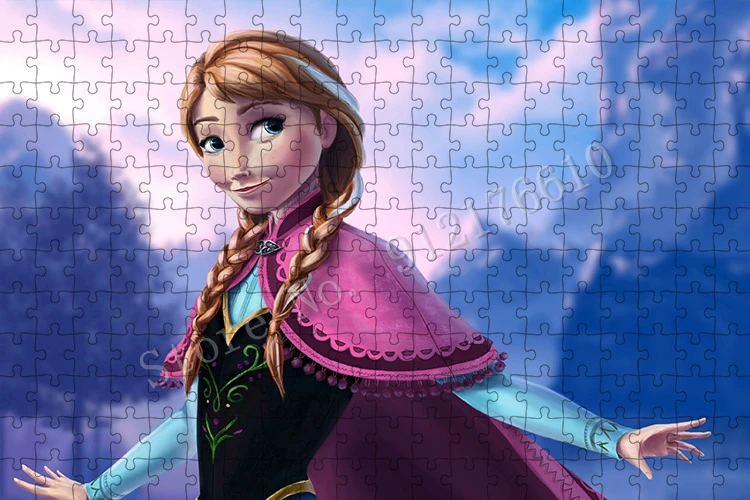 Disney Princess Frozen Snow Sisters Jigsaw Puzzle Fashion Diy Gift Nursery Home Decor Game Toys 1000 Pieces Paper Puzzles Murals