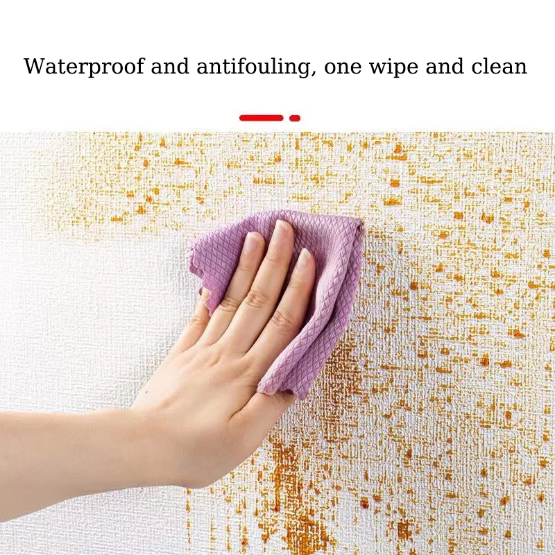 Leinen 3D Schaum Selbstklebende PVC Einfarbig Verdickte Wasserdichte Hintergrund Wand Renovierung Tapete Wand Aufkleber Wohnkultur – Detail 4