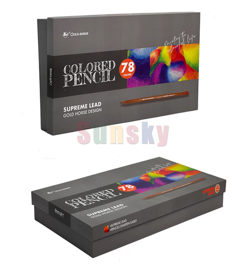 Golden Horse Master 78-Color Oil-Based Colored Pencils,Vibrant