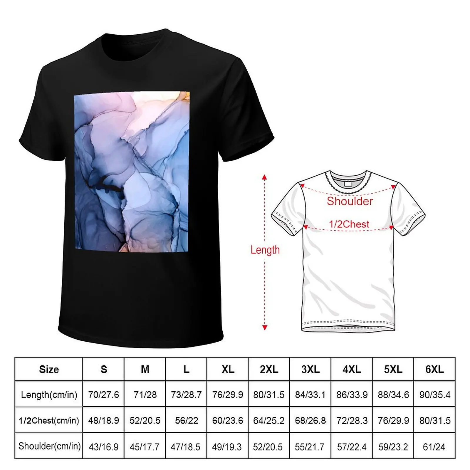 Captivating 1 - Alcohol Ink Painting T-Shirt Plus Size Street Style Tee