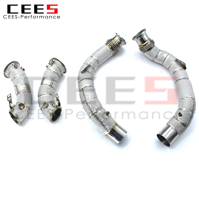 CEES Exhaust Downpipe for BMW M8 M8/X5M/X6M F91/F95/F96 4.4TT V8 2019-2023 Stainless Steel Catless Without Catalyst Exhaust Pipe