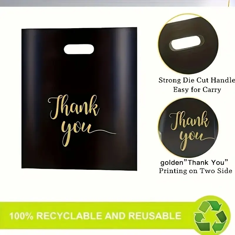 20pcs Extra Thick Reusable Plastic Thank You Bags Perfect Gifts Retail Shopping Party Bags Sturdy and Durable Longlasting Use