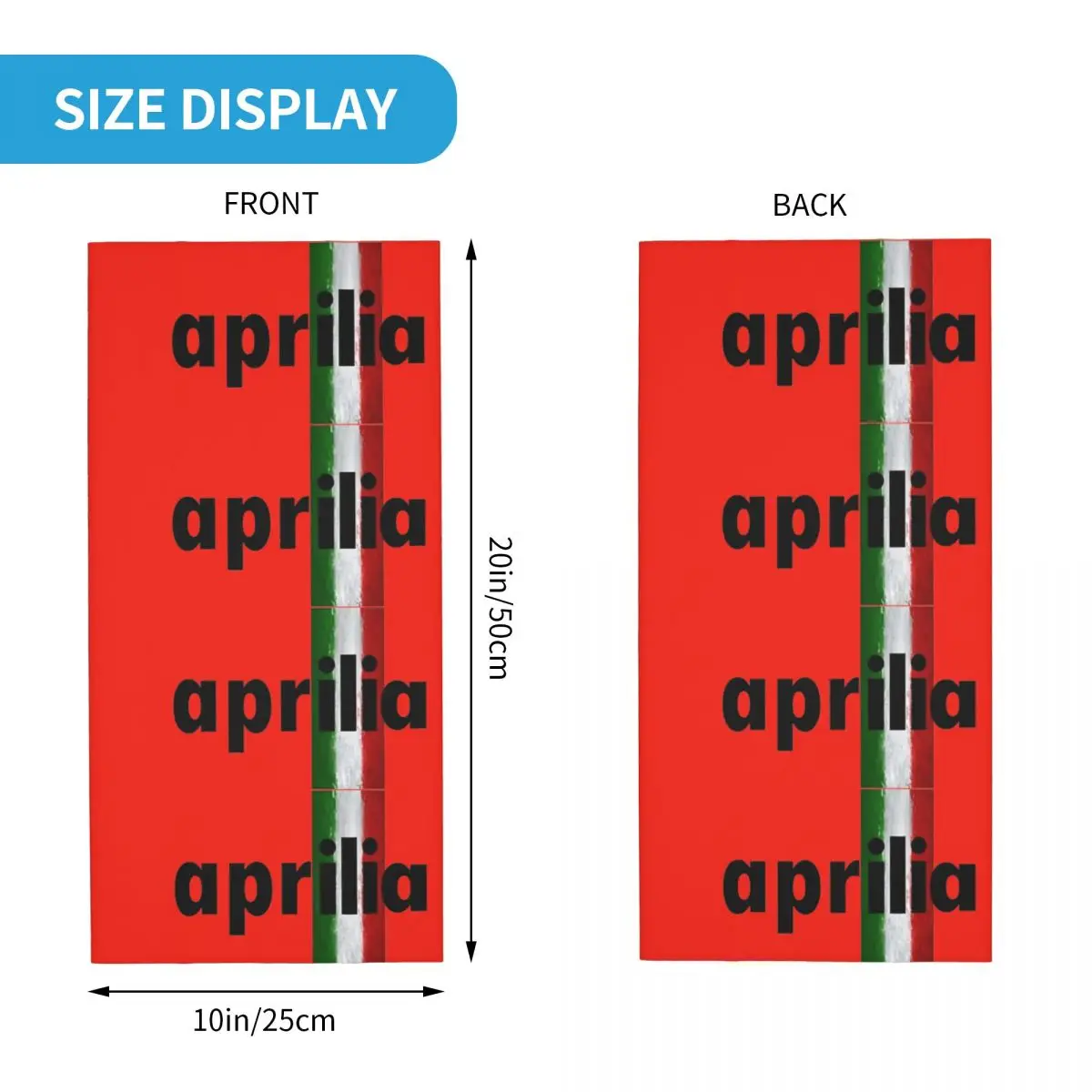 Aprilia 중앙 로고 반다나 넥 커버, 프린트 오토바이 레이싱 랩 스카프, 다기능 사이클링 스카프, 남성용 방풍