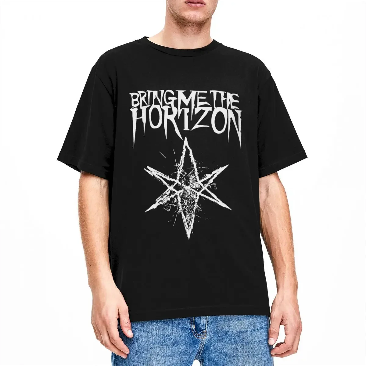 Uomo donna BMTH Horizons Emo Band T-Shirt accessori death metal 100% cotone T-Shirt abbigliamento tempo libero Tees adulto