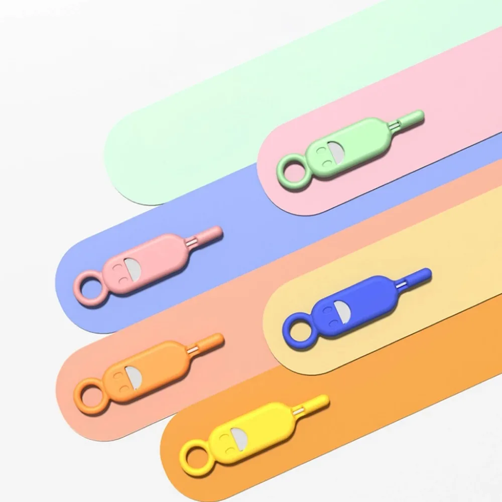 2 IN 1 SIM Card Removal Needle Pin Anti-Lost with Protector Holder SIM Cards Storage Case Keyring Cellphone Accessories