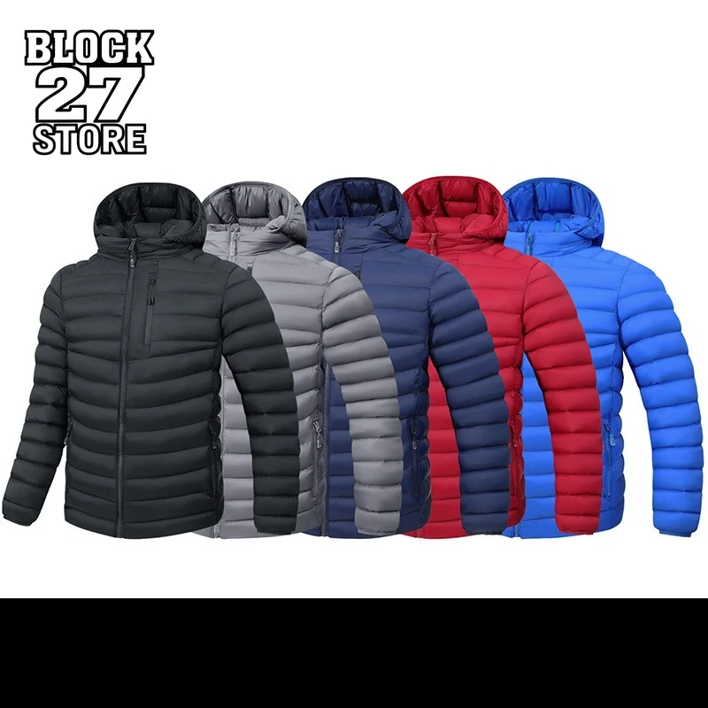 

Мужская куртка Harajuku, зимнее утолщенное хлопковое пальто с капюшоном, уличная ветрозащитная парка с ребристой подкладкой, теплая разноцветная повседневная мода