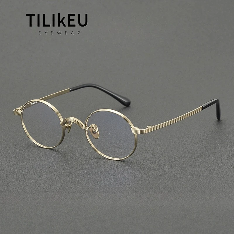 

Top-quality Pure Titanium Eyeglasses Frames Men and Women Luxury Vintage Oval Frame trend Designer Full Rim Glasses Eyewear 2025