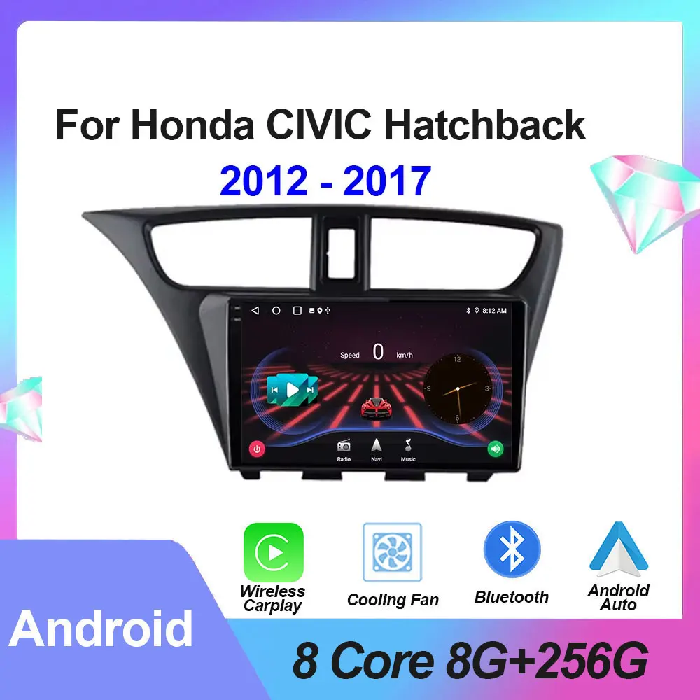 

Android Auto For Honda CIVIC Hatchback 2012 - 2017 Car Radio Android Multimedia Video Player GP Navigation Stereo No 2 Din 2din