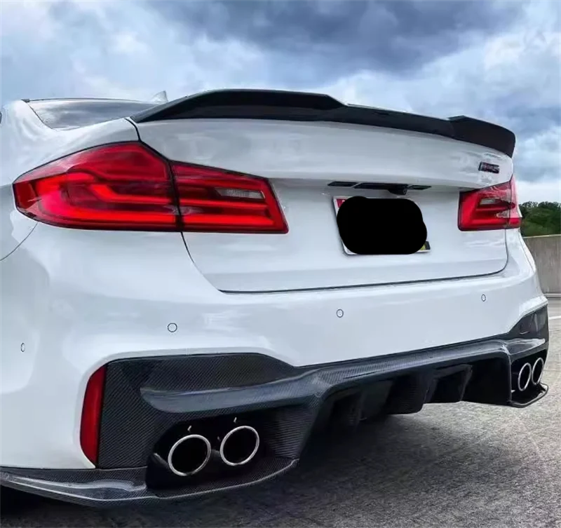 2017-2021 F90 CS نمط الخلفي سبويلر لسيارات BMW F90 ألياف الكربون الجافة الخلفية الأمتعة سبويلر M5 الذيل الجاف ألياف الكربون الخلفي سبويلر