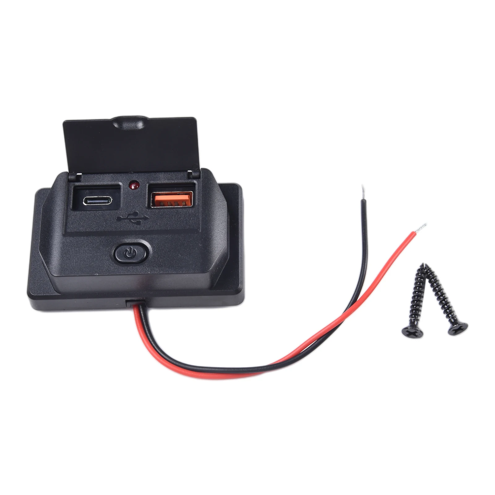 

Black Fast Charging USB Socket Fast Charging Red 12-24V 3.1A 66*37.05*18.5mm Blue LED Indicator For 12V 24V Car