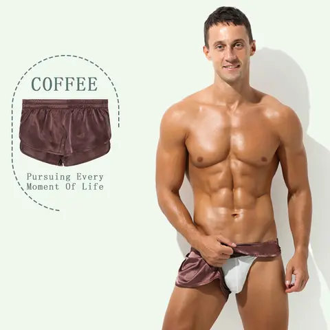 सेक्सी पुरुषों के पजामा मुलायम रेशमी ढीले शॉर्ट्स स्लीप बॉटम्स पुरुषों के बॉक्सर शॉर्ट्स अंडरवियर पुरुषों के होम लाउंज स्लीपवियर एरो पैंटीज़ 8 best sales पुरुषों के पायजामा पैंट - №7