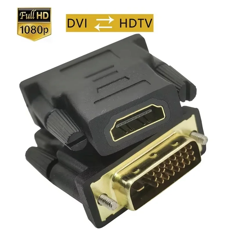 DVI 24+1 to HDMI-compatible Cable Adapter DVI to HDTV Plated Plug DVI Male to HDTV Female Video Converter For PC HDTV Projector